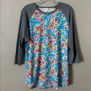 LuLaRoe Women’s Disney “Miss Piggy" Muppets Raglan Top XL